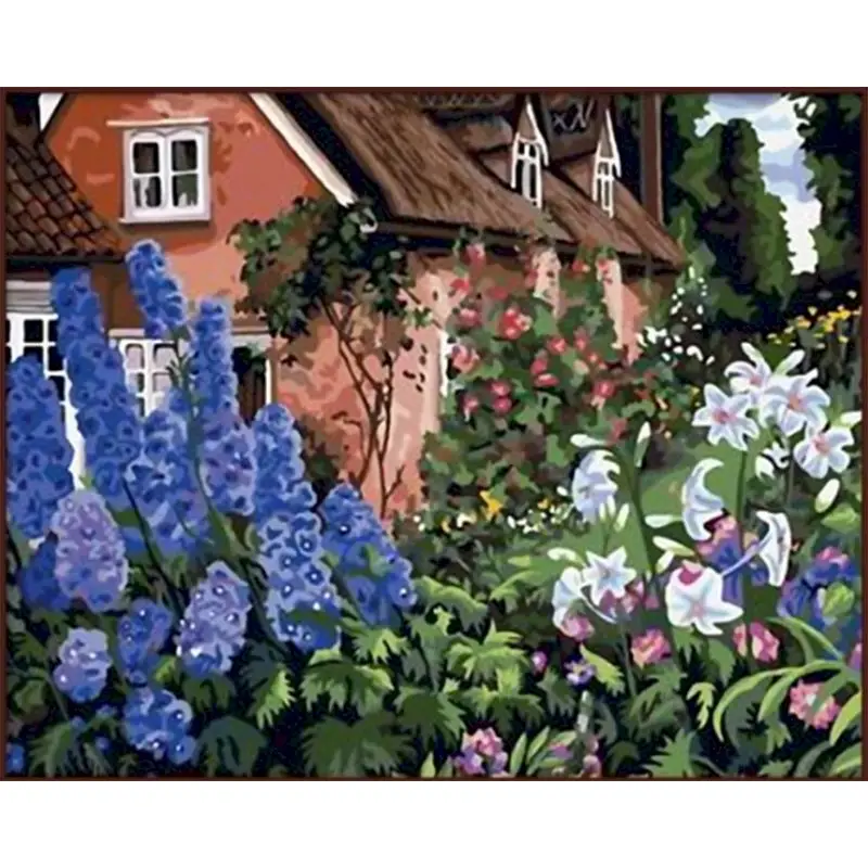 

50x65cm Frame Painting By Numbers For Adults Children DIY HandPainted Oil Painting Acrylic Back Garden Picture Paint Home Decor