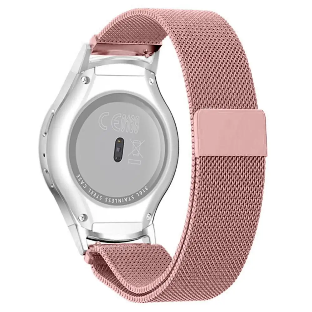 Rose pink 20 мм из нержавеющей стали Миланский ремешок для samsung gear S2 R720 Смарт часы ремешок аксессуары Группа - Цвет ремешка: Rose pink