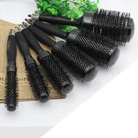 6pcsset professional anti static hair brush for curly hair hair brush women comb high temperature aluminum iron round comb