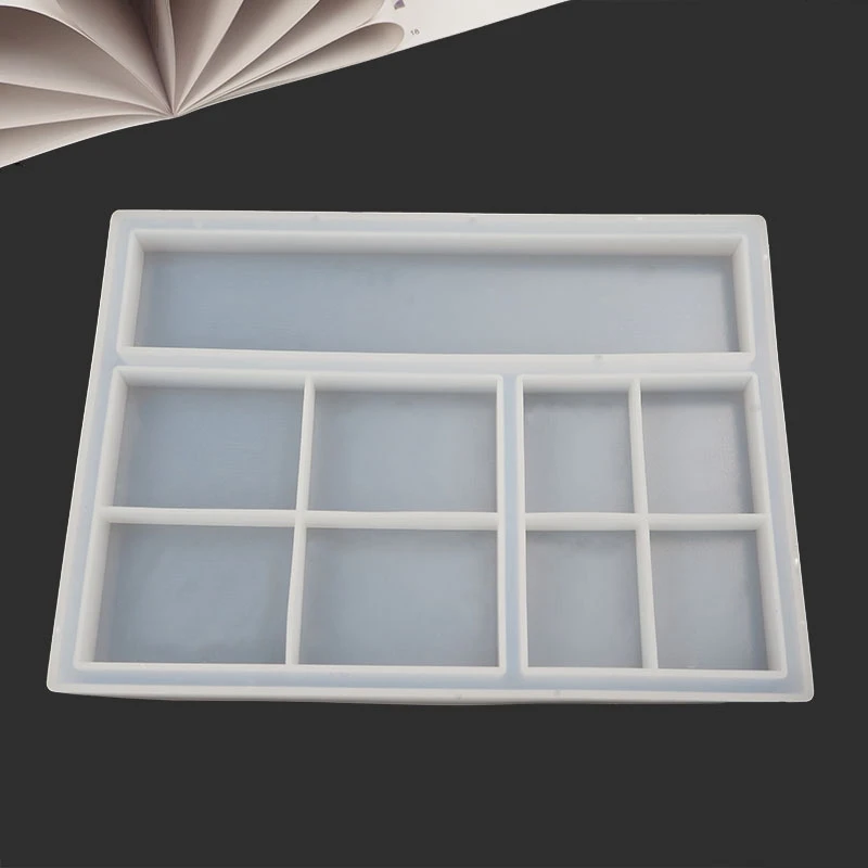 

DIY Resin Crystal Epoxy Tray Mold Classification Storage Box Tray Desktop Jewelry Tray Set Table Resin Silicone Mold