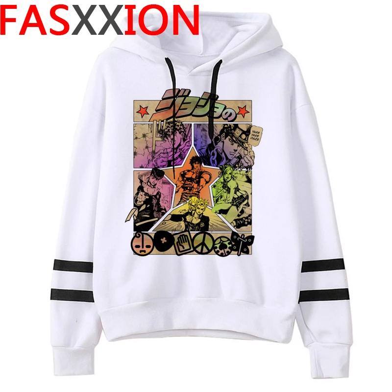 

Толстовка мужская с капюшоном, милые зимние теплые свитшоты с мультяшным принтом невероятные приключения Джоджо, японское аниме стиль унис...