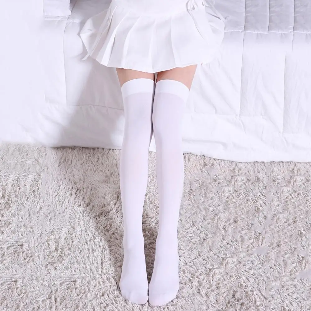 Women Anime Cosplay Stockings Thigh high Sock Japanese Kawaii Girls Student Skidproof Striped Cotton Long Socks Sailor Costume