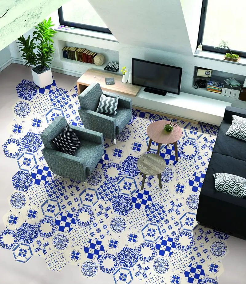 Стикер на стену 20*23 см ПВХ стикер Шестигранная плитка самоклеющаяся наклейка пол