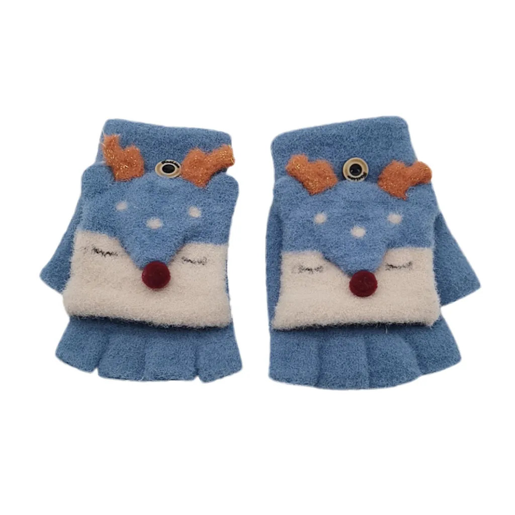 Детские зимние теплые рождественские полупальцевые рогатки для маленьких