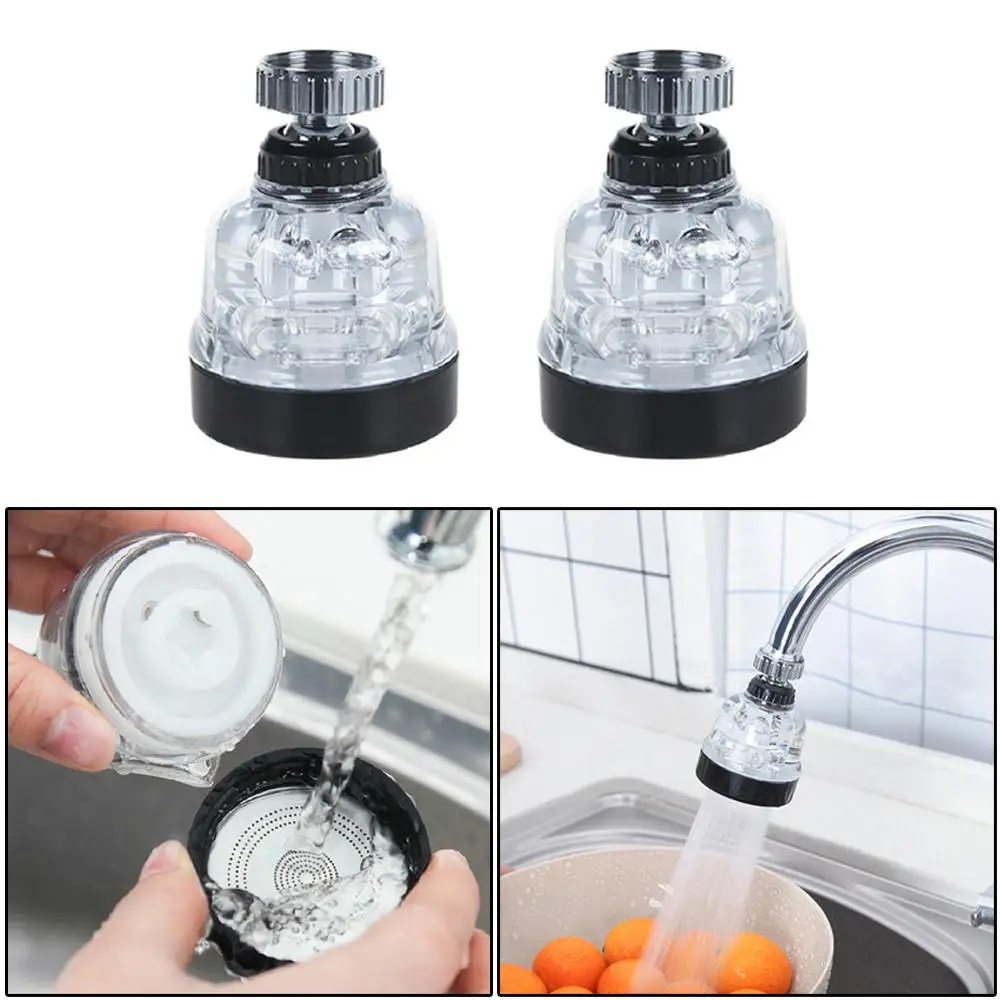 

2pcs Transparent Kitchen Faucet Supercharged Shower Tap Water Splash Filter Water Saving Device Shower Tap