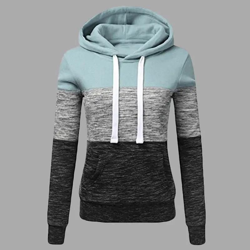 Толстовки женские толстовки Модные повседневные Свитшот лоскутный Дамский