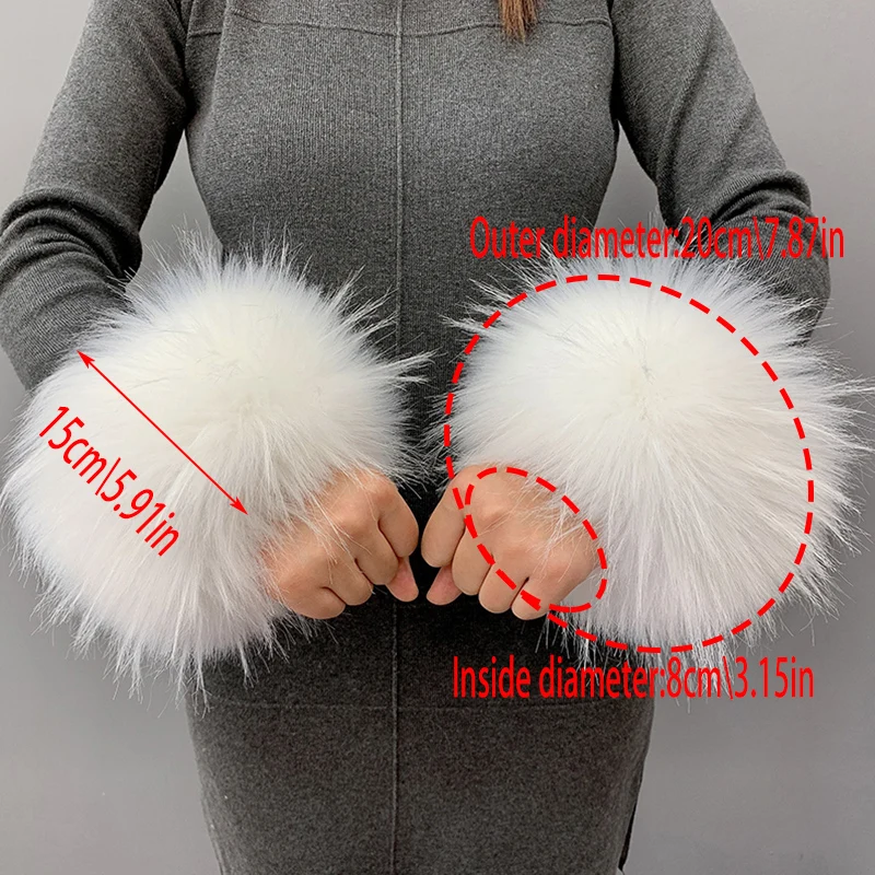 Зимние нарукавники из искусственного кроличьего меха модные женские теплые
