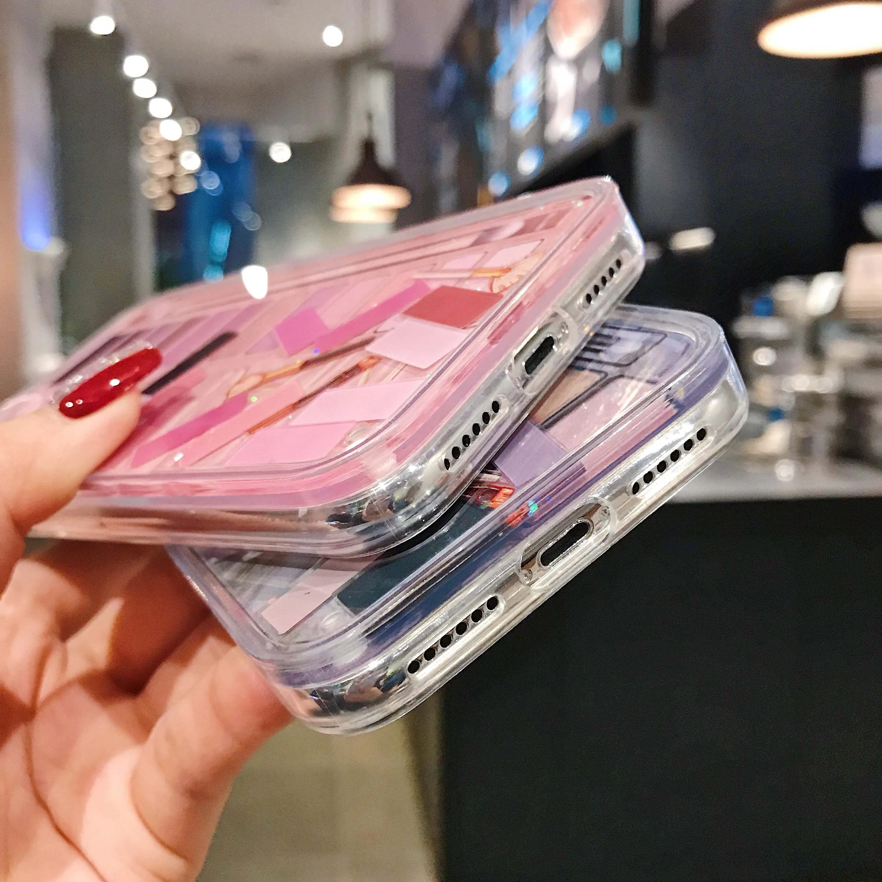 Роскошный футляр для теней век динамический Жидкий чехол телефона IPhone 7 8 P XS Max XR с