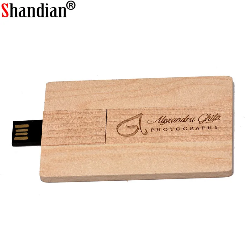 SHANGDIAN Carbonized bamboo Maple Деревянная Карта логотип 64 ГБ флеш-накопитель 4 8 16 32 Флешка USB 2 0
