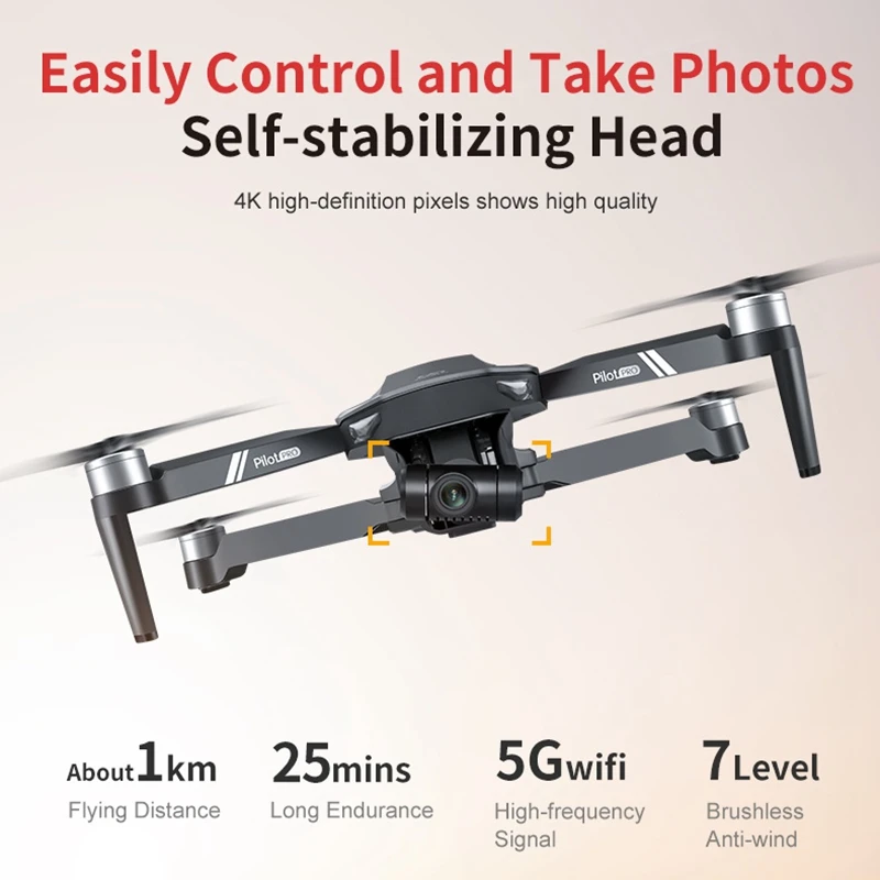 Квадрокоптер 8813 Pro Wi-Fi 1 км FPV 2 оси двойная камера 4K HD 25 минут полета GPS оптическое