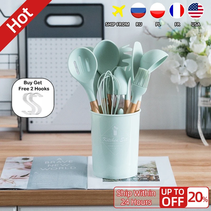 cucina для кухни кухонные аксессуары utensílios de cozinha Silicone kitchenware combination durable and safe cooking tool