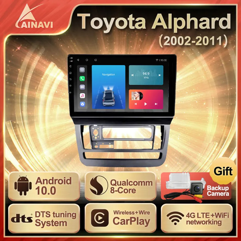 

Car Radio Android 10.0 QLED For Toyota Alphard 1 H10 2002-2011 Auto Stereo Multimedia Navigation Carplay Android Auto No 2din
