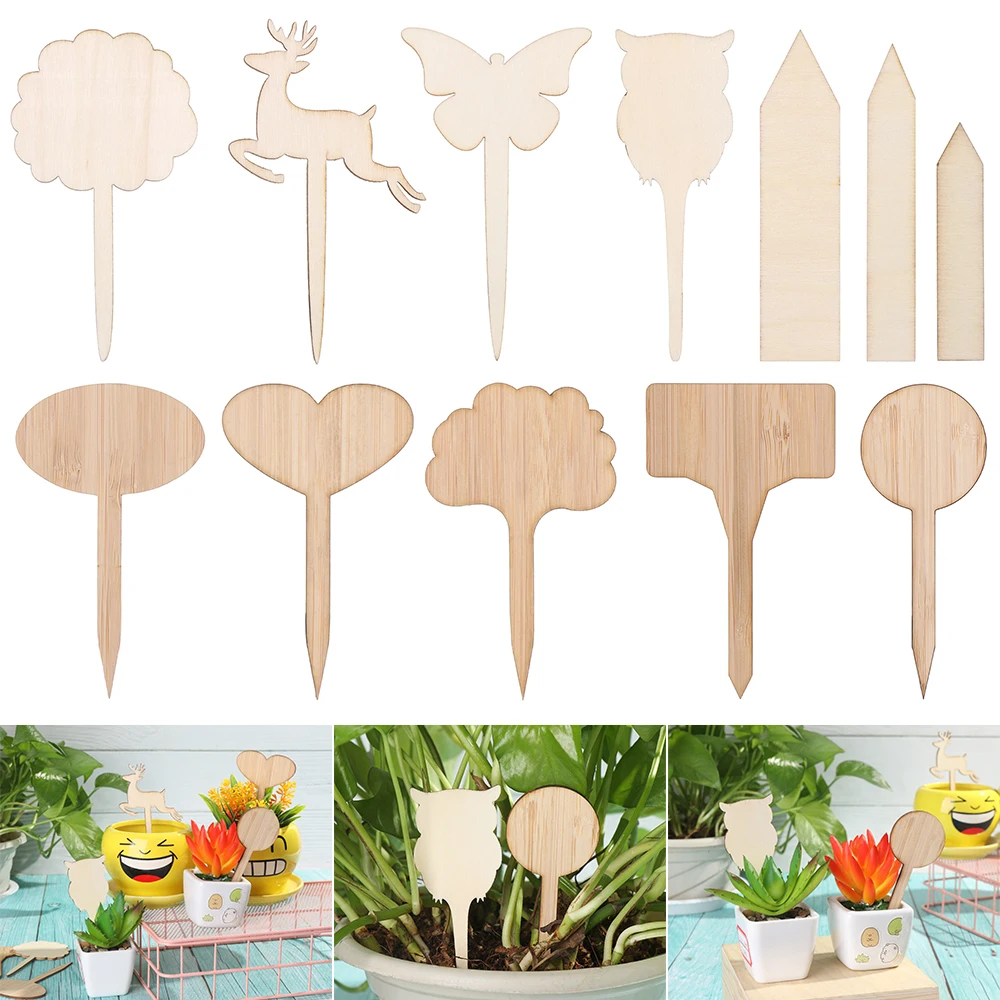 10 шт. бамбуковые этикетки для растений садовые маркеры Т образные деревянные