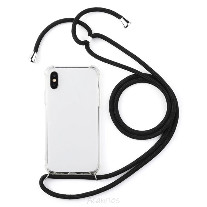 Transparent clear lanyards case for Samsung Galaxy j8 j7 j6 j5 j4 j3 j2 pro plus prime core 2018 2017 2016 2015 strap cord case