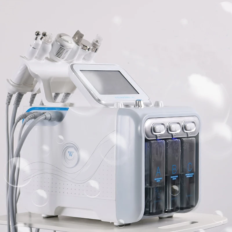 US PLUG-MACHINE 6 в 1 H2-O2 гидро дермабразия РФ био-лифтинг спа аппарат гидро-и микродермабразии воды дермабразия - Цвет: US PLUG-MACHINE