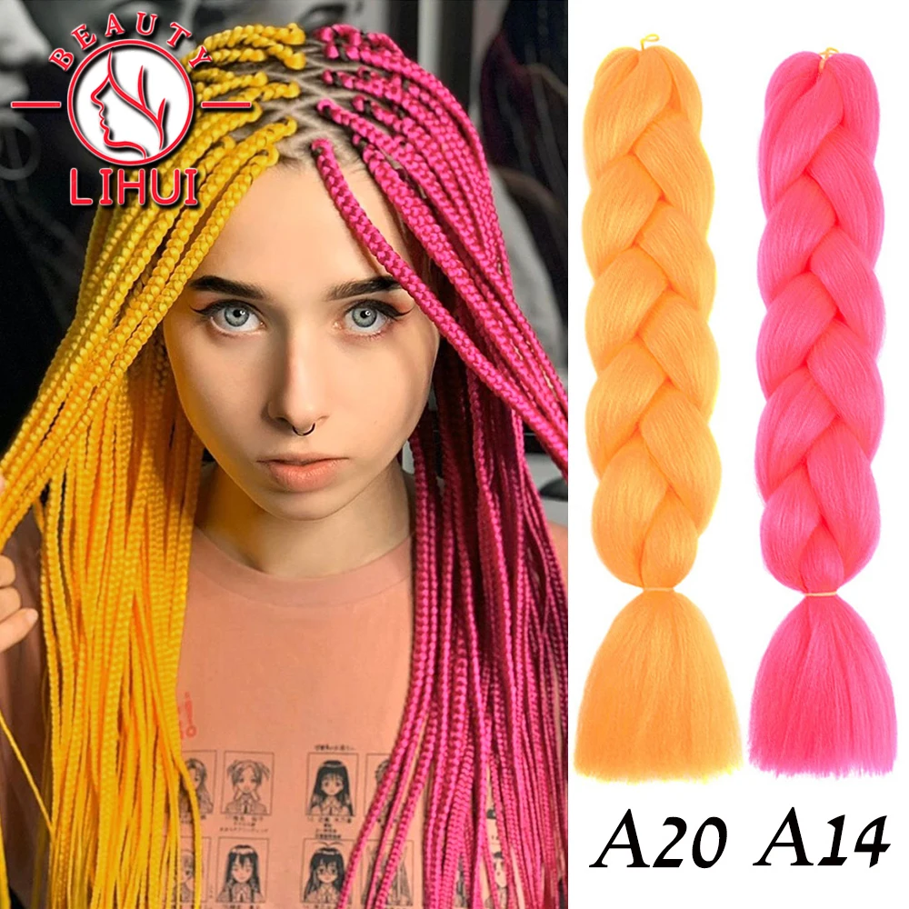 

Lihui джамбо волосы синтетические плетеные волосы 24 дюйма Джамбо косы Омбре волосы для косичек Diy прическа оптом