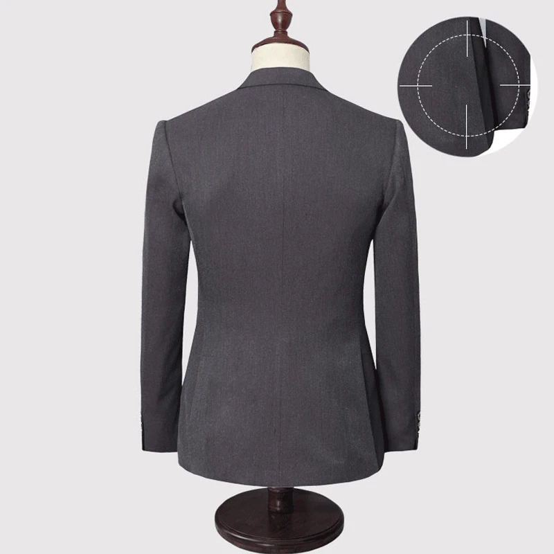 Сплошной цвет Slim Fit мужской костюм из 3 предметов свадебное платье повседневный
