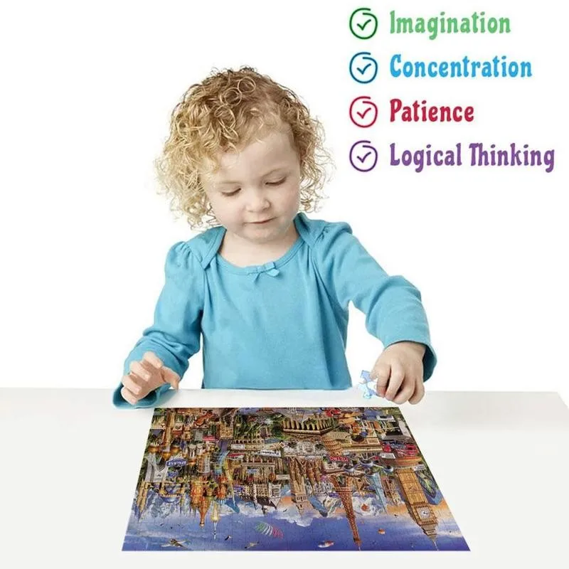 1000 шт. городской пейзаж головоломки игрушки способный преодолевать Броды для