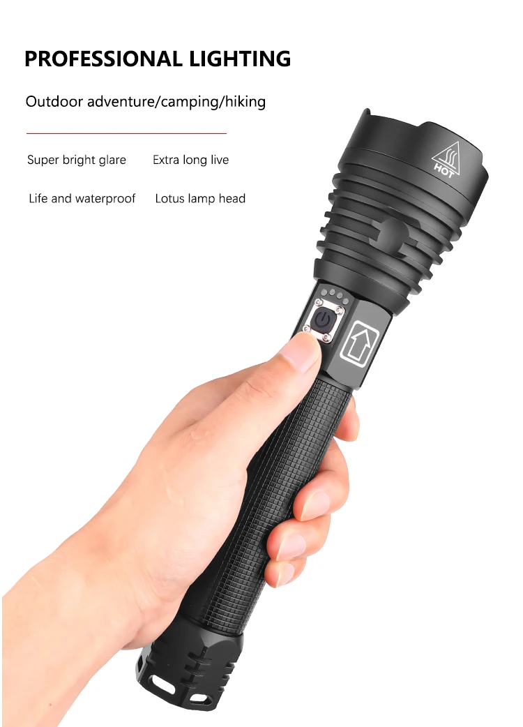 Самый мощный XHP90 светодиодный фонарь XLamp Zoom фонарь XHP70.2 USB Перезаряжаемый тактический фонарь для кемпинга и охоты