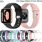 Ремешок силиконовый для Oppo Watch 41 мм 46 мм, оригинальный сменный Браслет для смарт-часов, браслет, официальный стиль