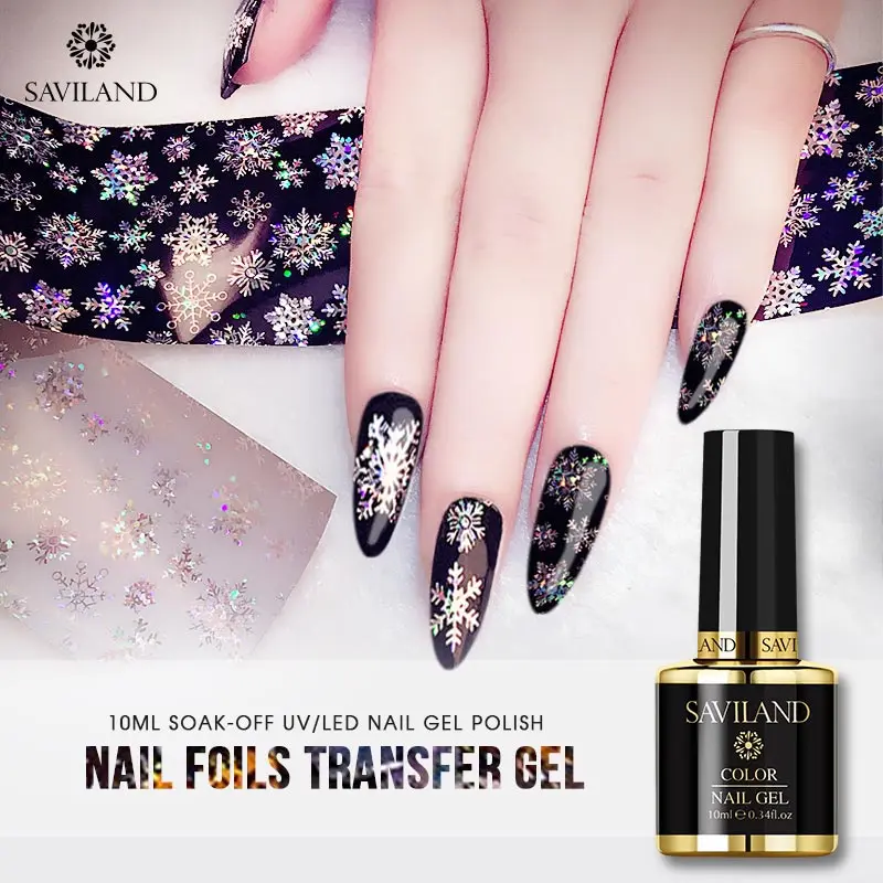 Saviland 10 мл УФ Гель лак для ногтей звездное небо прозрачный клей Звездный Фольга