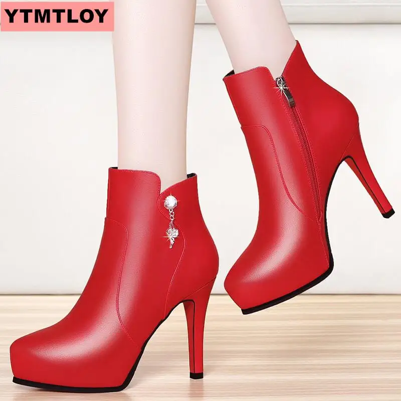 Женские ботинки Martin на очень высоком каблуке удобные платформе ботильоны