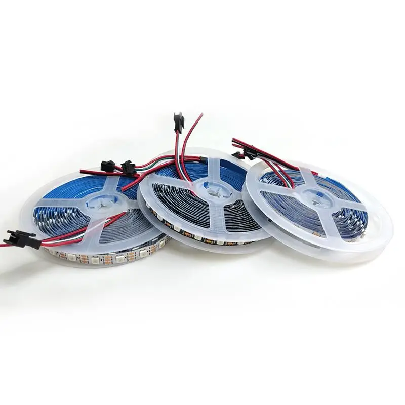 DC5V WS2812 умная светодиодная Пиксельная полоса 1 м/5 м черный/белый PCB 30/60/144