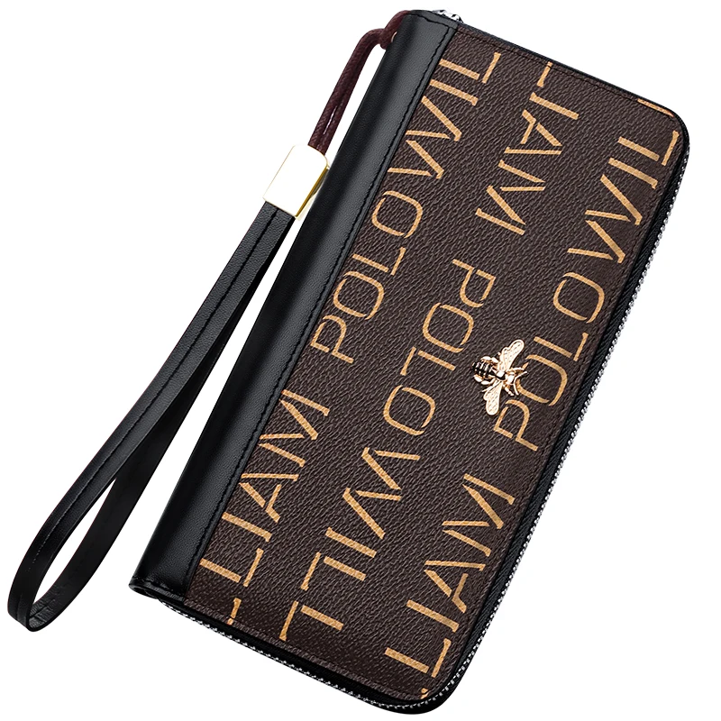 WilliamPOLO роскошные брендовые кожаные женские длинные кошельки на молнии