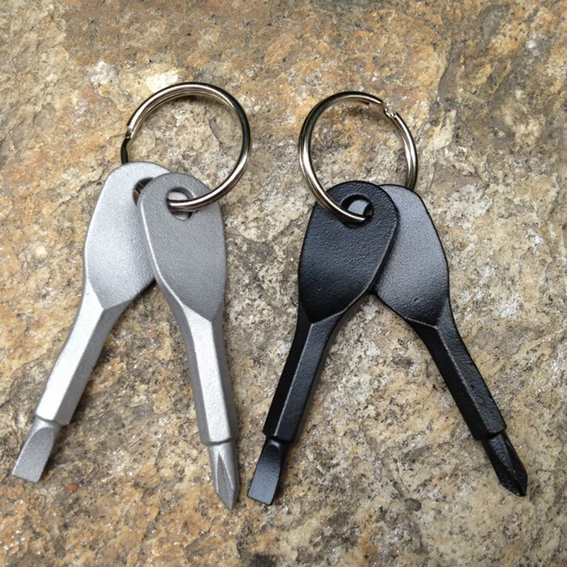 

Pocket Repair Tool Multi Mini Gadget Camp Portable Phillips keyring Hike Outdoor Slotted Screwdriver Key Ring