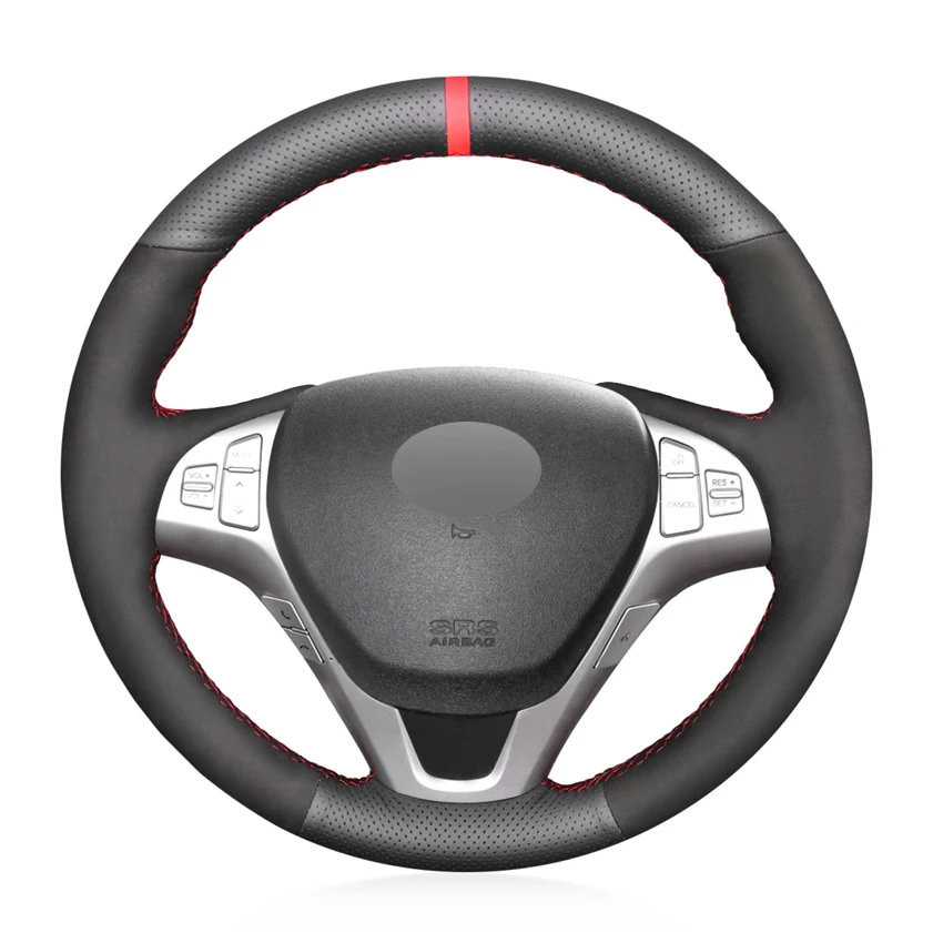 

Black Artificial Leather Suede Handsew No-slip Car Steering Wheel Cover for Hyundai Genesis Coupe 2009-2016 Rohens Coupe 2009
