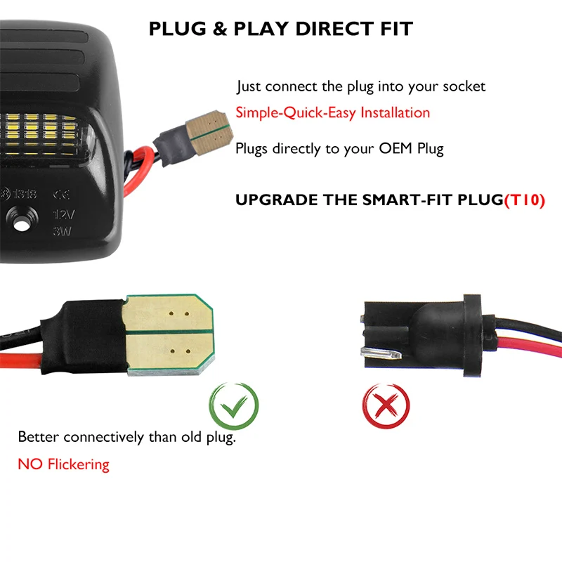 DERI полный светодиодный номерной знак света Эксклюзивный Красный Oled пробки СИД