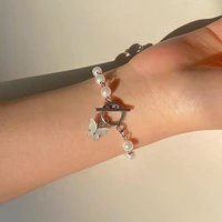 korea ins niche super fairy butterfly pendant pearl bracelet feminine temperament versatile retro girlfriends student jewelry