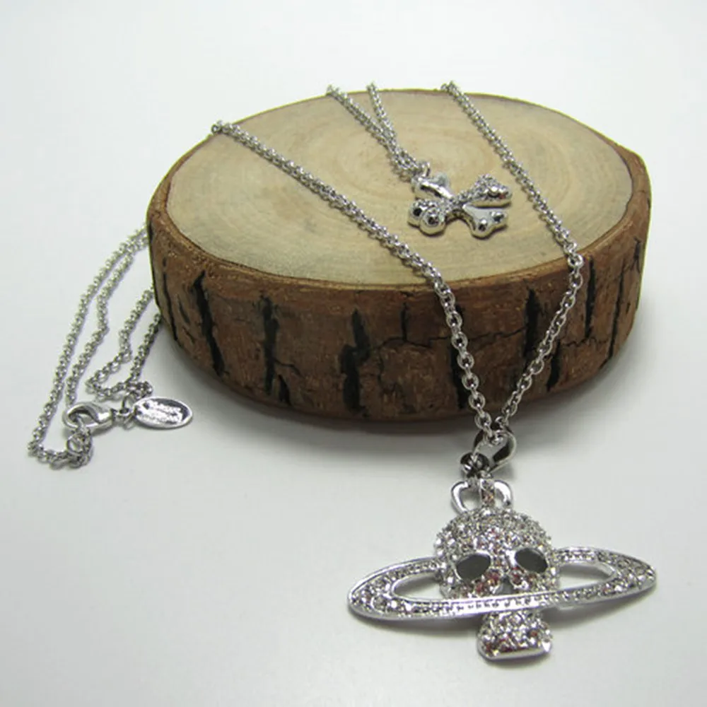 Европейская и американская мода серебристое белое полностью Алмазное ожерелье с