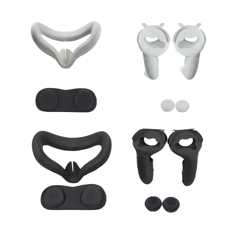 

35EA Dust-proof Anti-Slip Rocker Cap VR Lens Cover Silicone Case Handle Grip Cover for -Oculus Quest 2 Touch Controller
