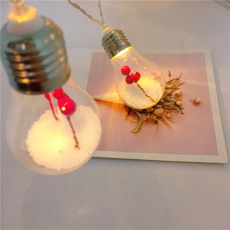 Новогодний Декор 2021 года 2 м 10 светодиодов шарики из пенопласта красные ягоды