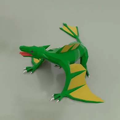 Бесстрашный динозавр 3D бумажная модель Сделай Сам мультфильм 3-мерные животные