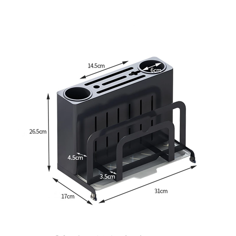 

Stainless Steel 4 in 1 Kitchen Sink Stand Storage Rack for Knives Holder Cutlery Cutting Board Pot Lid Container Tools Shelf