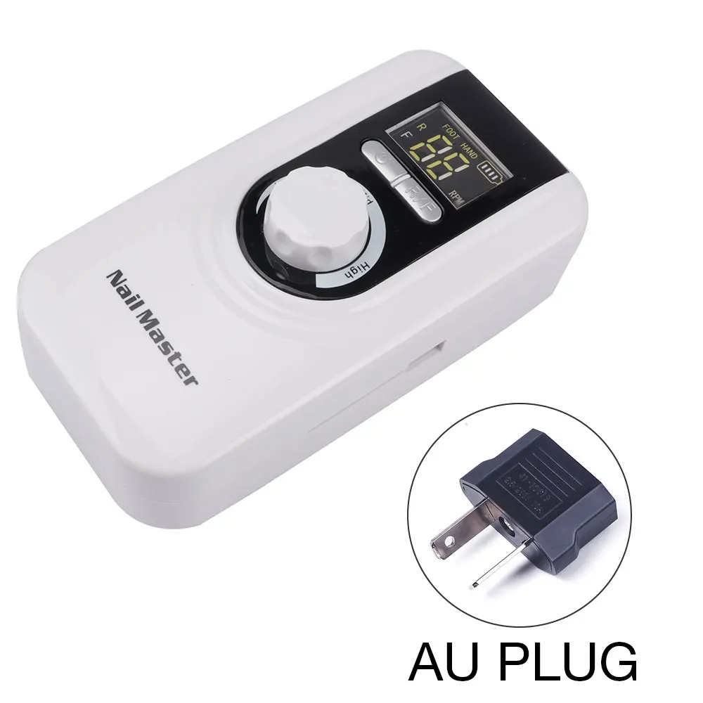 AU PLUG WTHITE 35000RMP Rechagabl Pro электрическая дрель для ногтей маникюрный набор мельница резак все ногти искусство бит педикюр гель лак аксессуары - Цвет: AU PLUG WTHITE