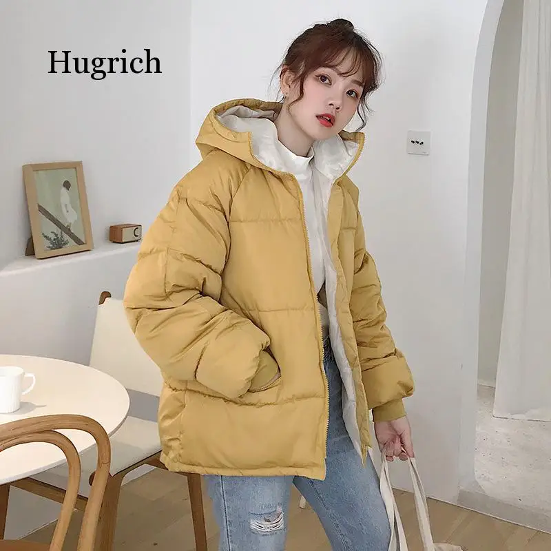 2021 Winter Short Parka Women Solid Bubble Jacket  Hooded Thick Outwear Warm Casual Coat Femme Chaquetas