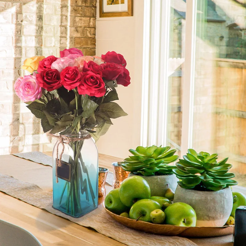 Искусственные Шелковые Цветущие розы для свадьбы украшение автомобиля гирлянда