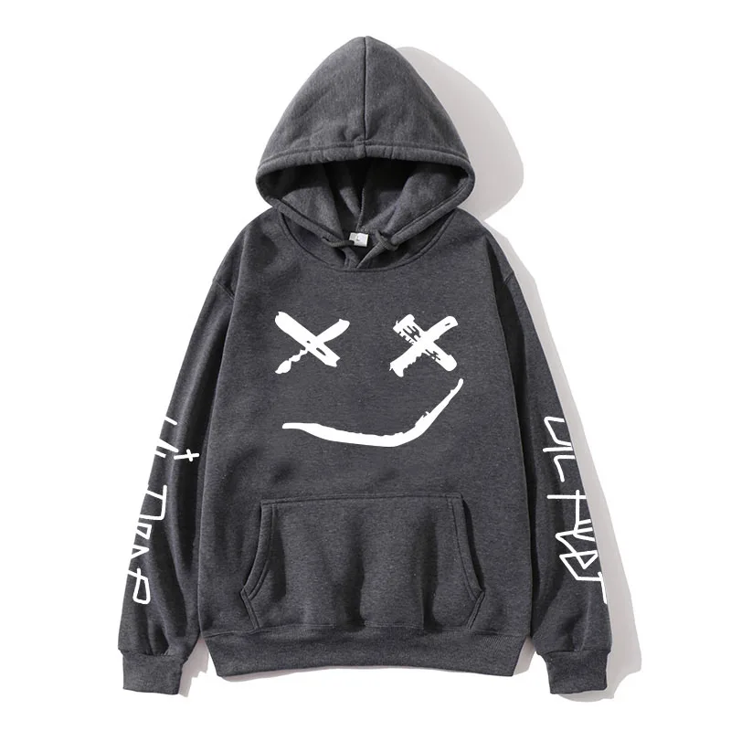 Dark gray Lil Peep/толстовки с капюшоном Love lil. peep, мужские толстовки, пуловер с капюшоном, свитшоты для мужчин/женщин, sudaderas cry, детские толстовки с капюшоном, hoddie S-XXL - Цвет: Dark gray