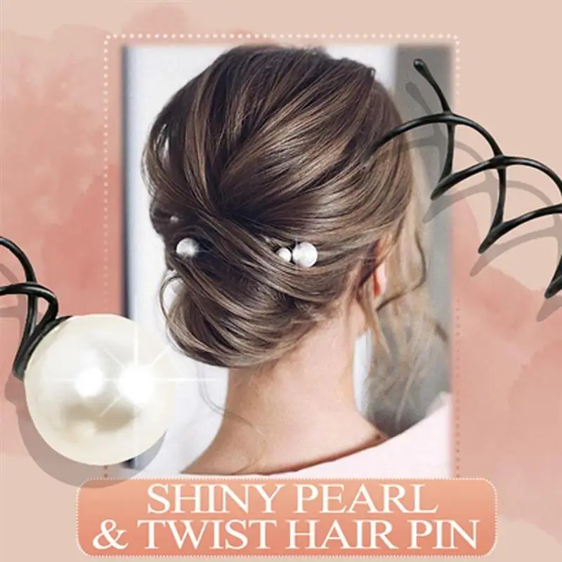 10 шт. Винтовая шпилька для волос с жемчугом
