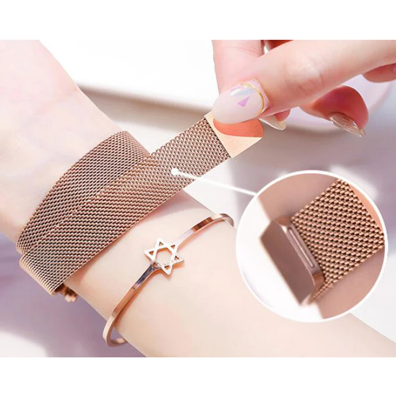 

Luxury Starry Sky Stainless Steel Mesh Bracelet Watches For Women Crystal Analog Quartz Wristwatches Ladies Sports Dress Clock