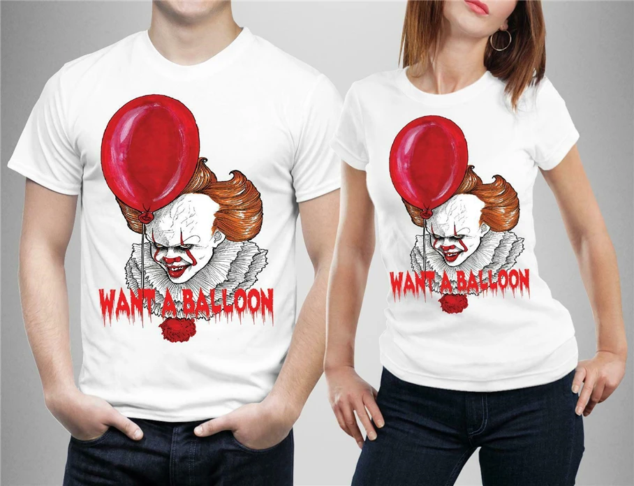Pennywise Want A Balloon It Chapter 2 футболка страшная маска на Хэллоуин клоун летние топы с
