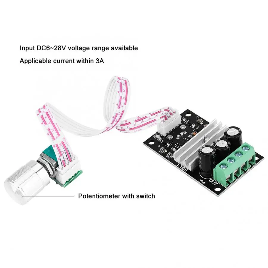 Контроллер двигателя PWM DC 6 В/12 В/24 В/28 в модуль регулирования скорости 3A регулятор