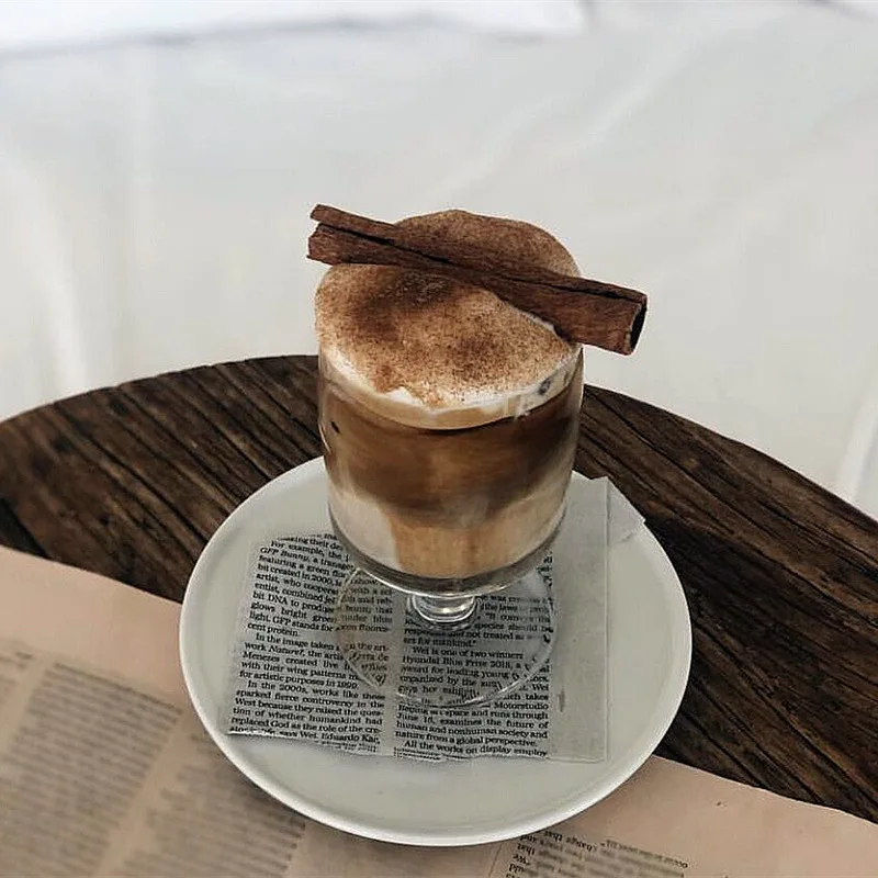 Стеклянный напиток десертные стеклянные чашки Скандинавское стекло es чашка Ins