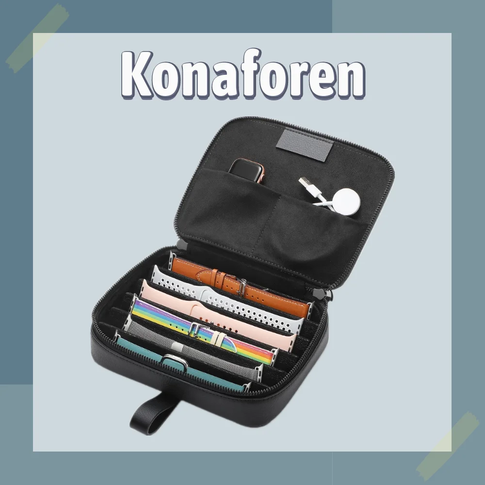 Бумажник ремешка для часов Konaforen Apple Watch Band коробка из натуральной кожи сумка