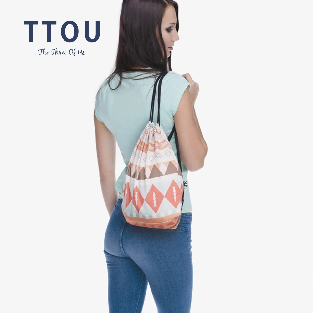 Женская сумка на шнурке TTOU маленький рюкзак с принтом единорога из мультфильма