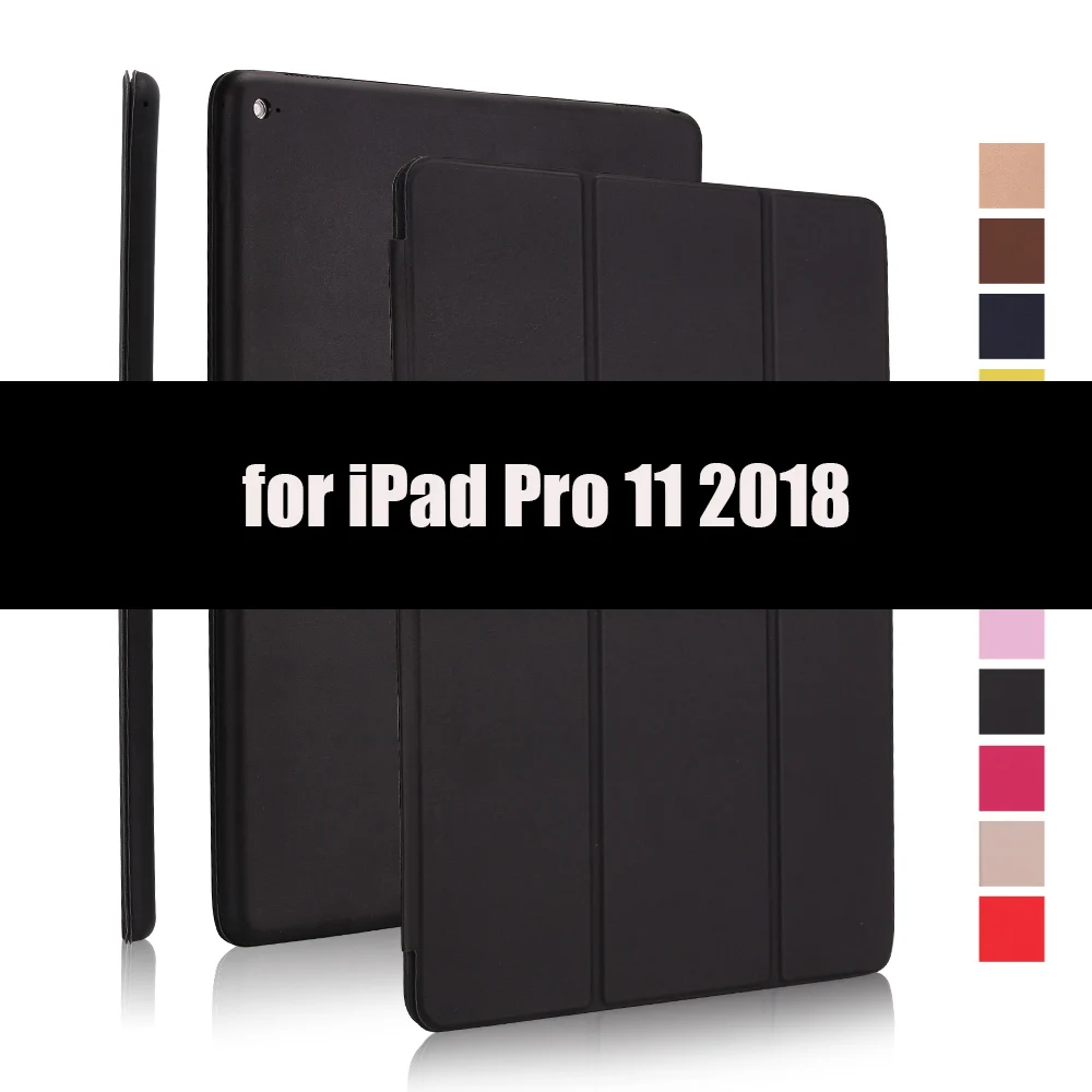 Чехол для iPad Pro 11 Smart Cover для iPad Pro 12 чехол Магнитный PU кожаный флип-чехол для iPad 11 12 дюймов чехол - Цвет: Black-11