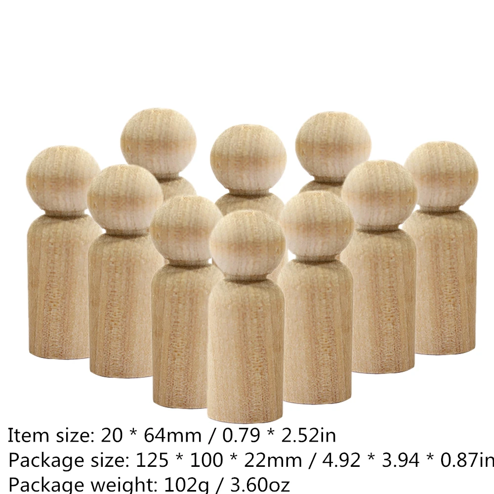 H22047-2 10 шт. форма желудя деревянные колышки для кукол DIY Плесень незавершенная Краска пятно DIY ремесло Домашний декор свадебный торт Топпер украшение - Цвет: H22047-2